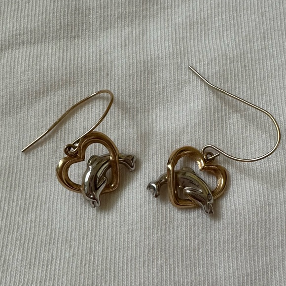 Like new real gold and silver earrings - Picture 2 of 5